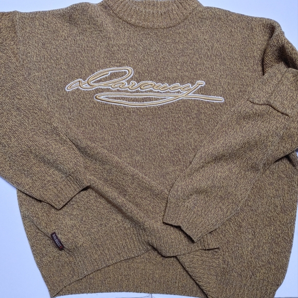 Vintage Davoucci Men's Mustard Signature Crew Neck Sweater XL - Picture 2 of 16